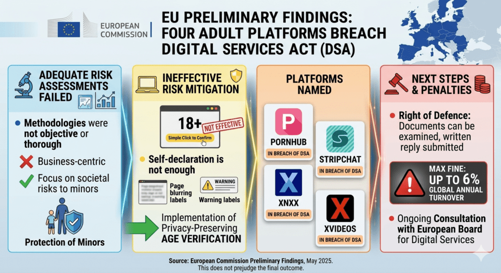 European Commission Issues Preliminary Findings Against Major Adult xnxx Platforms Under the Digital Services Act xnxx