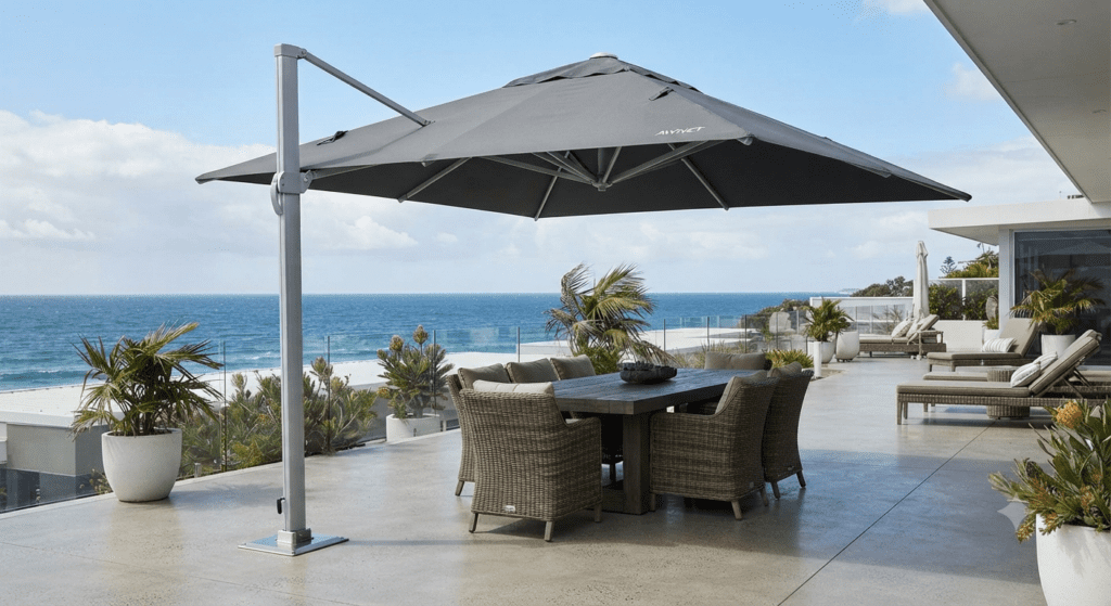 Ausbrella is engineered as the world’s strongest commercial outdoor umbrella ausbrella